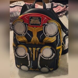 🚨2 For $38🚨Loungefly: Marvel Thor Backpack - Black, Yellow, and Red